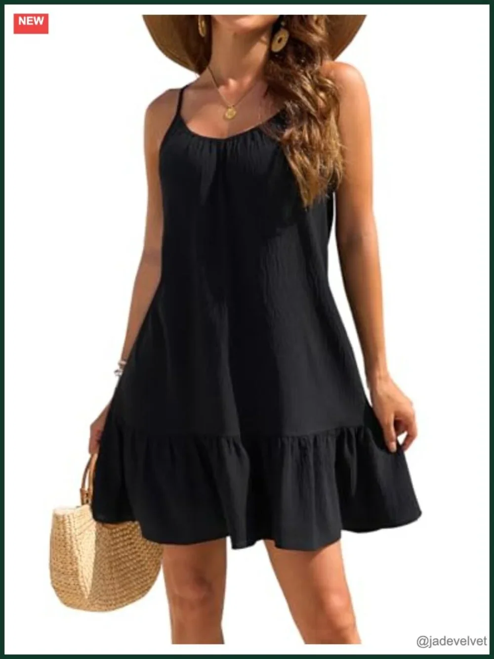 Sleeveless Spaghetti Strap Ruffled Hem Swim Suit Cover Up Sundress